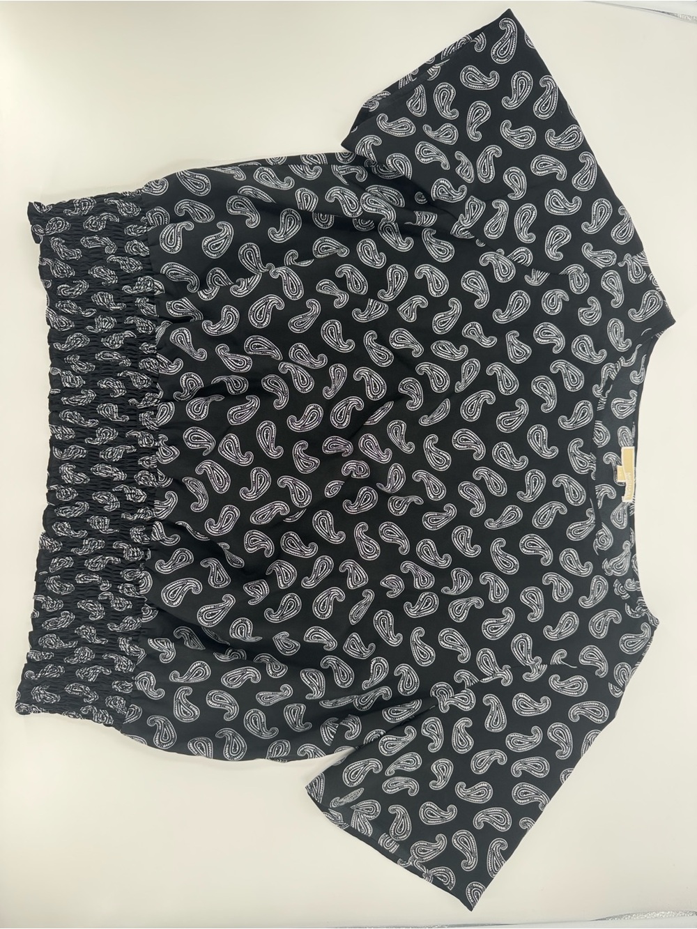 Michael Kors Black Paisley Short Sleeve Blouse Size 3X